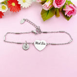 Mid Sis Bracelet, Heart, Big Sister Middle Sister Little Sister Bracelet, Sisters Jewelry, Sister Gift, D563