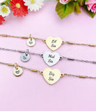 Big Sis Mid Sis Lil Sis Bracelet, Heart, Big Sister Middle Sister Little Sister Bracelet, Sisters Jewelry, Sister Gift, D565