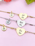Big Sis Mid Sis Lil Sis Bracelet, Heart, Big Sister Middle Sister Little Sister Bracelet, Sisters Jewelry, Sister Gift, D565