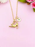 Stretching Cat Charm Gold Necklace, N6148