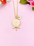 Lollipop Charm Gold Necklace, Candy Jewelry, N6151