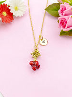 Turnip Charm Gold Necklace, Vegetable Vegi Jewelry, N6154