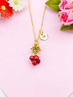 Turnip Charm Gold Necklace, Vegetable Vegi Jewelry, N6154