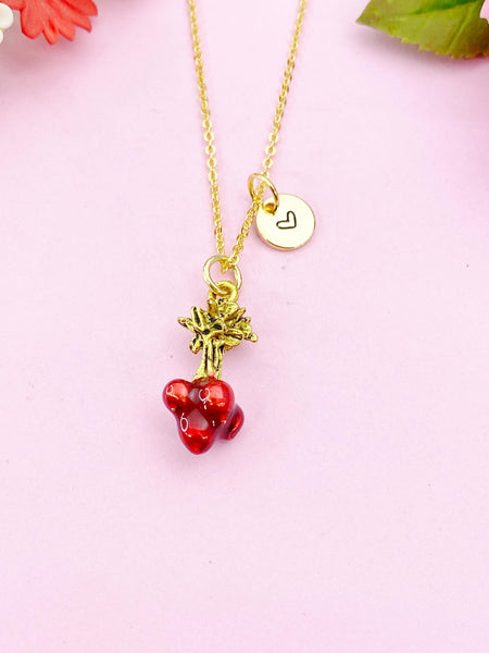 Turnip Charm Gold Necklace, Vegetable Vegi Jewelry, N6154