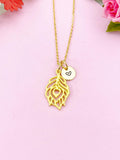 Peacock Feather Charm Gold Necklace, N6165