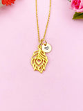 Peacock Feather Charm Gold Necklace, N6165