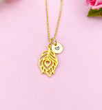 Peacock Feather Charm Gold Necklace, N6165