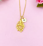Peacock Feather Charm Gold Necklace, N6165