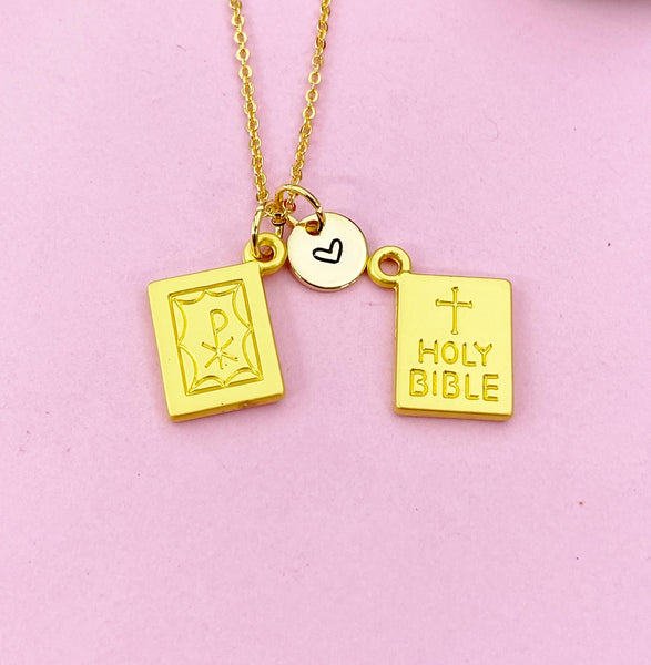 Holy Bible Charm Gold Necklace, N6166