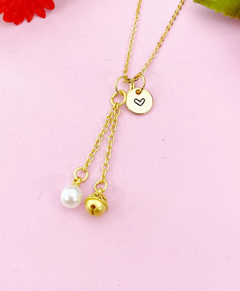 Bell Charm Gold Necklace, N6173