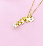 Olive Branch Charm Gold Necklace, N6174