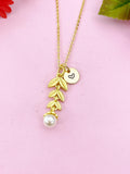 Olive Branch Charm Gold Necklace, N6174