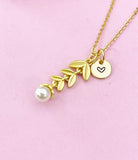Olive Branch Charm Gold Necklace, N6174