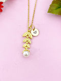 Olive Branch Charm Gold Necklace, N6174