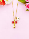 Bowknot with Bell Charm Gold Necklace, N6176