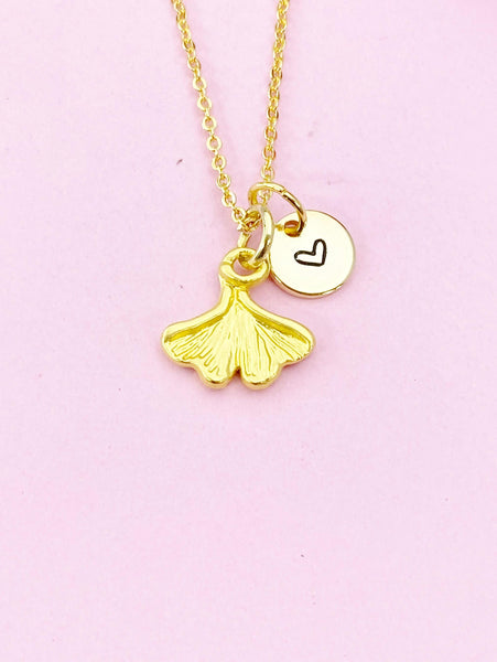 Ginkgo Leaf Charm Gold Necklace, N6180