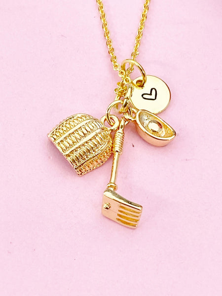 Ingot Dustpan Rake Charm Gold Necklace, N6181