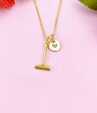 Rake Charm Gold Necklace, N6184