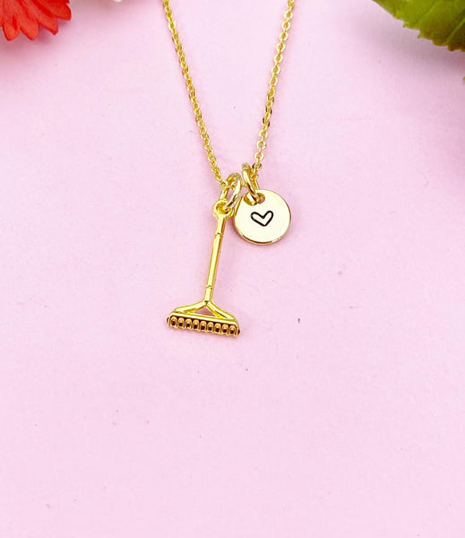 Rake Charm Gold Necklace, N6184