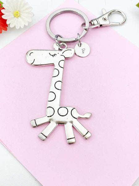 Giraffe Charm Keychain, Large Giraffe Charm, Zookeeper Gifts, N6190