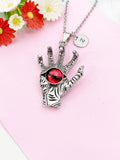 Halloween Red Eye Hand Necklace, Skull Red Eye Hand, Halloween Gift, N6194