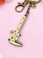 Vernier Caliper Keychain, Bronze or Silver Vernier Caliper Measuring Jewelry Gift, N6198