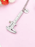 Vernier Caliper Charm Silver Necklace, Vernier Caliper Jewelry Gift, N6199