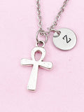Ankh Egypt Cross Charm Silver Necklace, Ankh Egypt Cross  Jewelry Gift, N6200