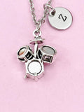 Drum Set Charm Silver Necklace, Musical Instruments, Drummer Jewelry Gift, N6201