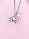 Rhinoceros Charm Silver Necklace, Rhino Jewelry Gift, N6203