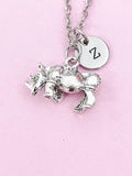 Rhinoceros Charm Silver Necklace, Rhino Jewelry Gift, N6203