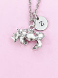 Rhinoceros Charm Silver Necklace, Rhino Jewelry Gift, N6203