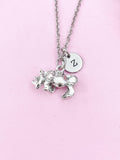 Rhinoceros Charm Silver Necklace, Rhino Jewelry Gift, N6203