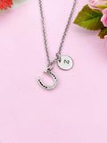 Horseshoe Charm Silver Necklace, Horseshoe Jewelry Gifts, N6207