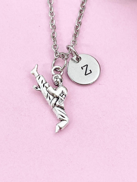 Taekwondo Charm Silver Necklace, Karate, Tea Kwon Do, Martial, Arts Jewelry Gifts, N6208