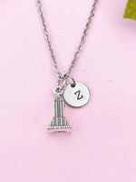 Skyscraper Building Tower Mansion Charm Silver Necklace, N6211