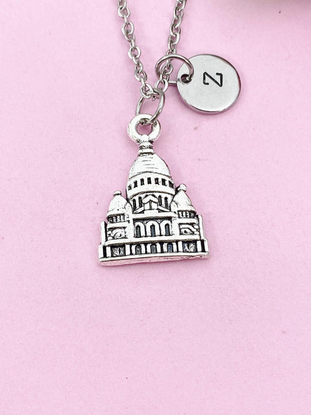 Building Tower Mansion Charm Silver Necklace, N6213