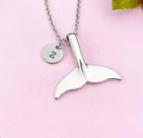 Whale Tail Charm Silver Necklace, N6218
