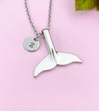 Whale Tail Charm Silver Necklace, N6218