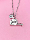 Measuring Tape Necklace, Silver Tape Measure Charm Necklace, Architect Gift, Personalized Initial Necklace, N276B