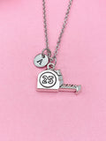Measuring Tape Necklace, Silver Tape Measure Charm Necklace, Architect Gift, Personalized Initial Necklace, N276B