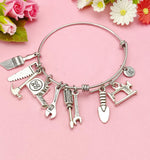 Silver Handyman Tools Charm Bracelet, Handyman Gift, N1507C