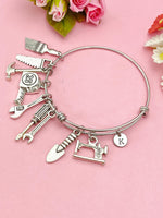 Silver Handyman Tools Charm Bracelet, Handyman Gift, N1507C