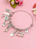 Silver Handyman Tools Charm Bracelet, Handyman Gift, N1507C