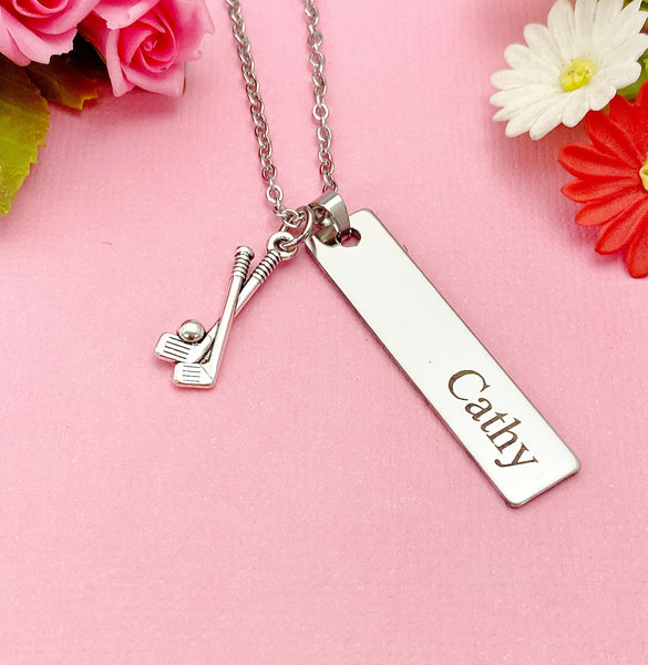 Golf Jewelry, Gold Golf Necklace, Golf Bracelet, Golf Keychain, Optional, Golf Gifts, Golf Team Gifts, D303