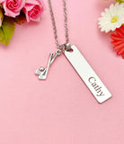 Golf Jewelry, Gold Golf Necklace, Golf Bracelet, Golf Keychain, Optional, Golf Gifts, Golf Team Gifts, D303