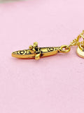 Crew Oar Boat Charm Gold Necklace, Rowing Crew Gifts, N6219G