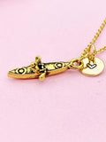 Crew Oar Boat Charm Gold Necklace, Rowing Crew Gifts, N6219G