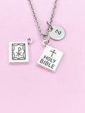 Holy Bible Charm Silver Necklace, N6220