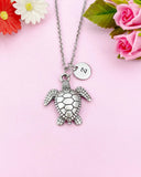 Sea Turtle Charm Silver Necklace, N6228